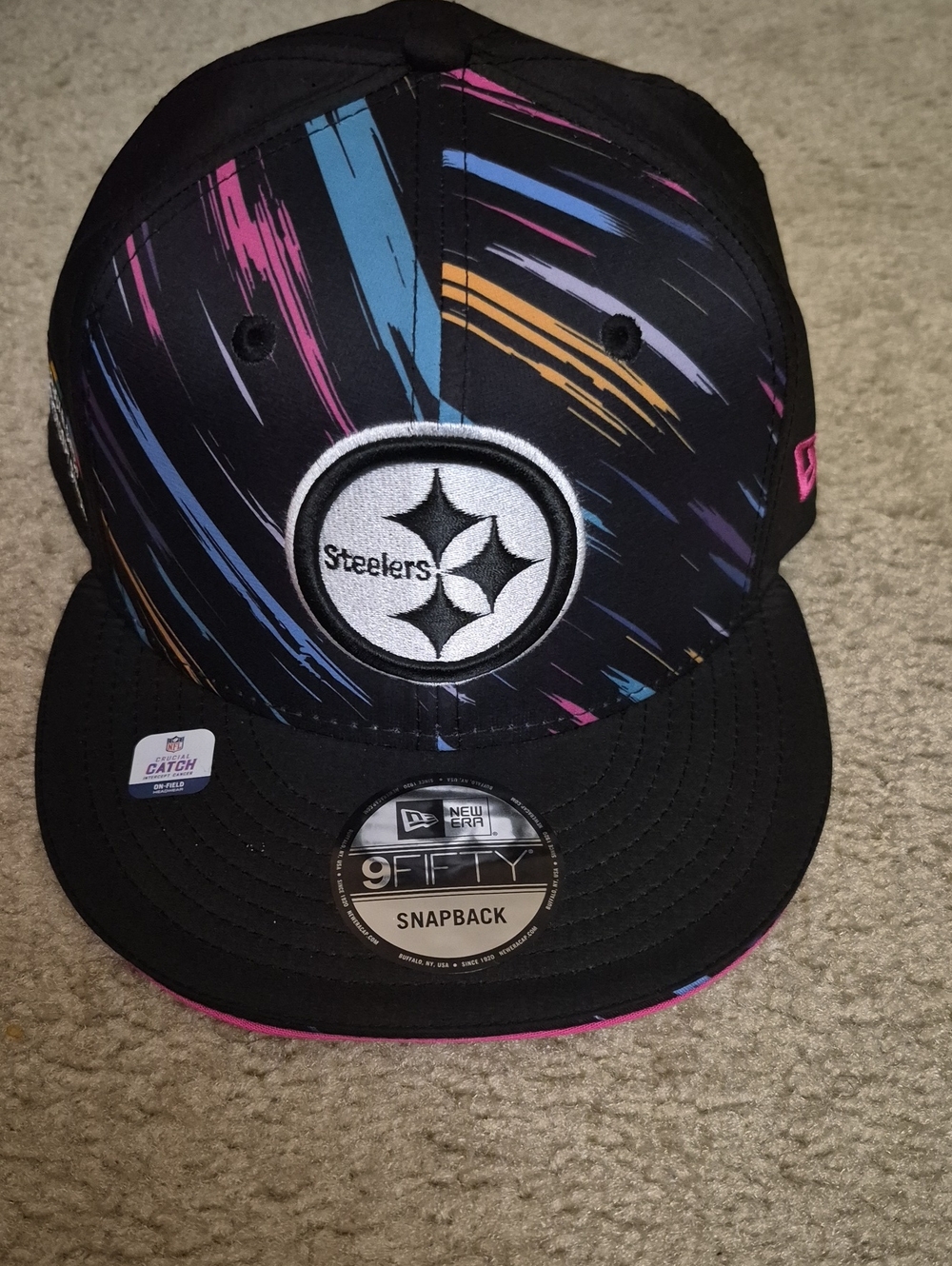 New Era Kids Pittsburgh Steelers Black Multi-Color 9FIFTY Snapback Hat